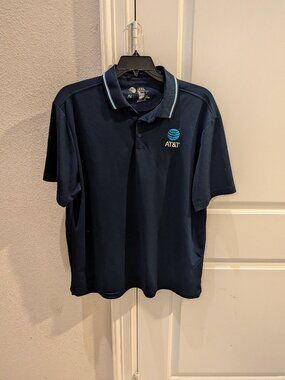 AT&T Employee Polo Shirt Mens 2XL Blue Short Sleeve Uniform Work Wear